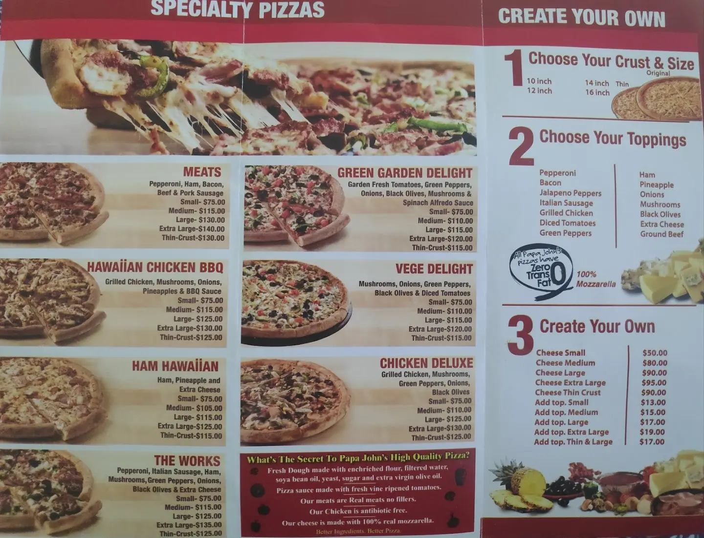 Papa John's Pizzas Precios - Cuáles son los valores de papá Johns papa johns pizzas precios - Cuáles son los valores de papá Johns